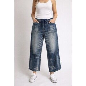 Flamingals woman jeans 2xl skater style paint distressed